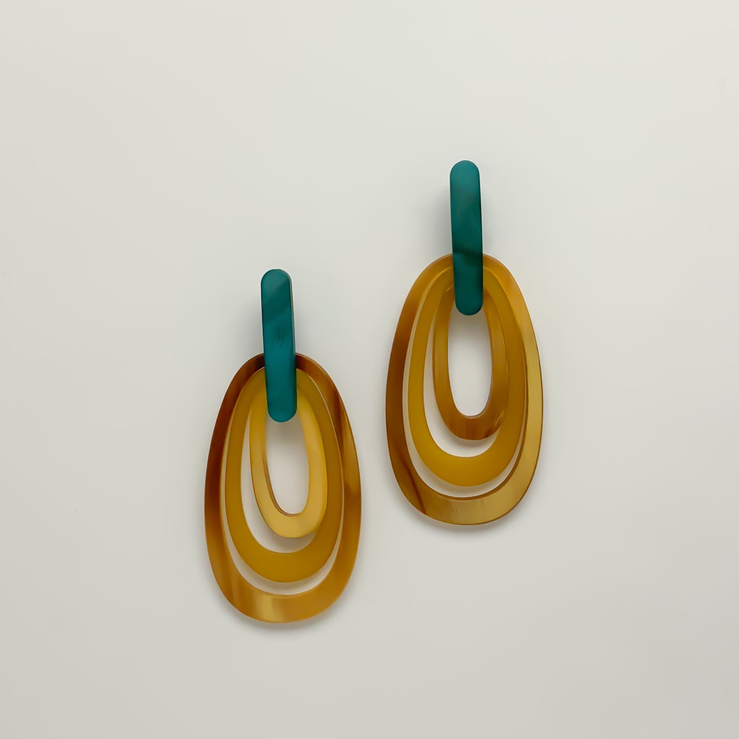 Lucite Oval Hoop Drop Earrings