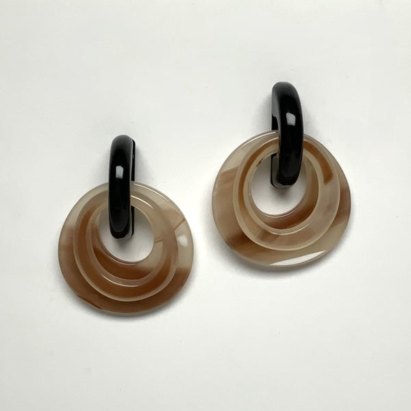 Chunky Circles Lucite/Acrylic Door Knocker Style Earring