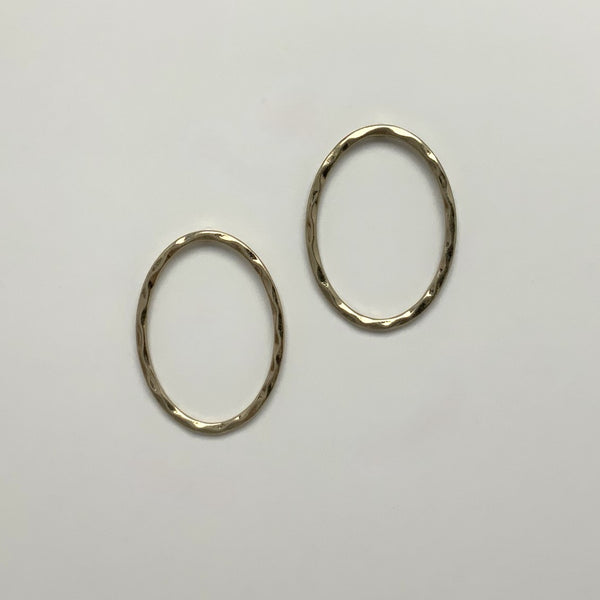 Oval Hoop Drop Earrings