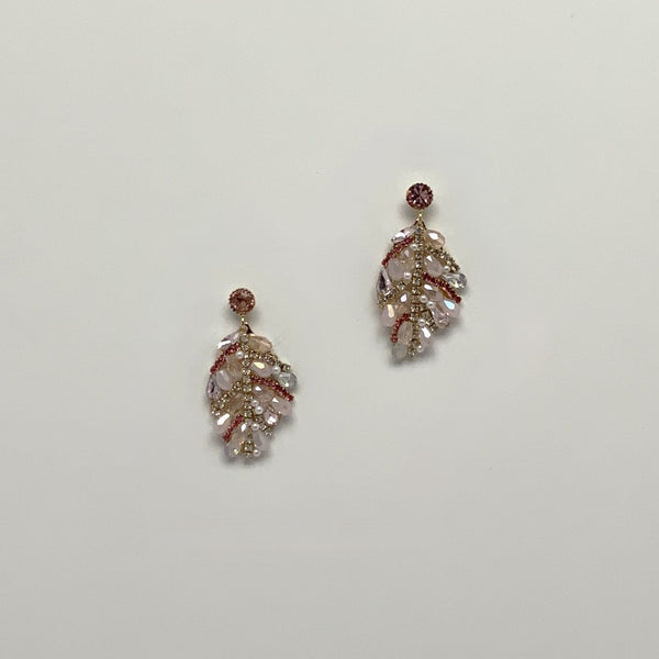 Crystal Leaf Drop Earrings