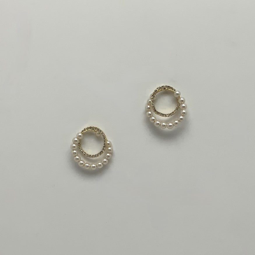 Crystal and Pearl Hoops