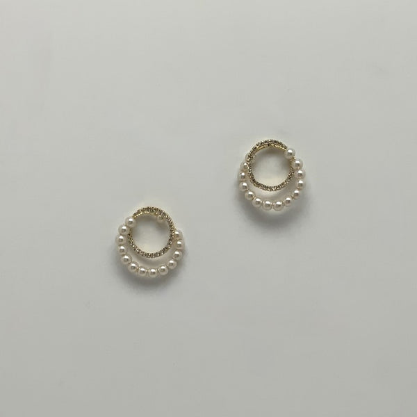 Crystal and Pearl Hoops
