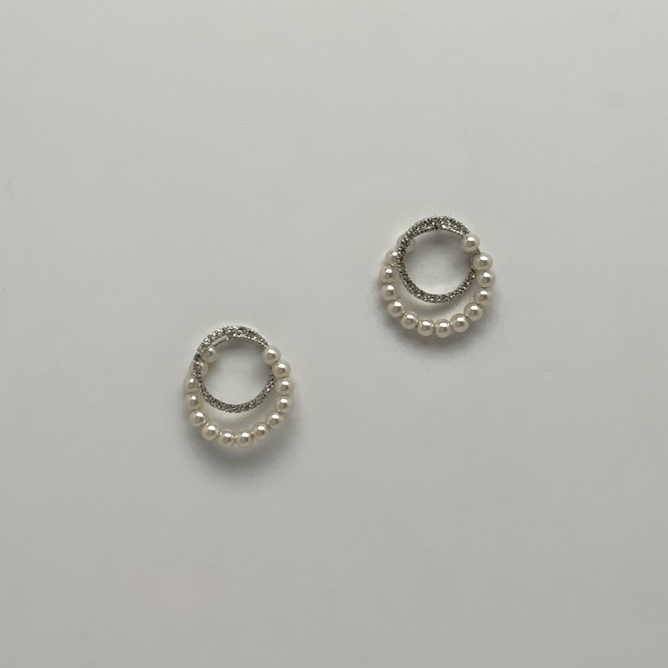 Crystal and Pearl Hoops