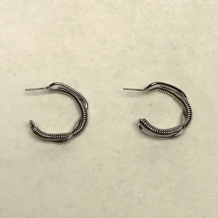 Twisted Metal Hoop Earring