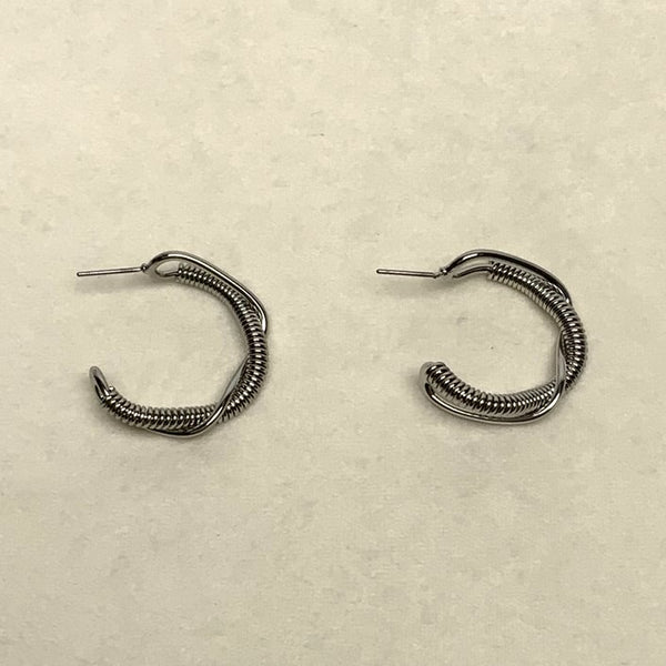Twisted Metal Hoop Earring