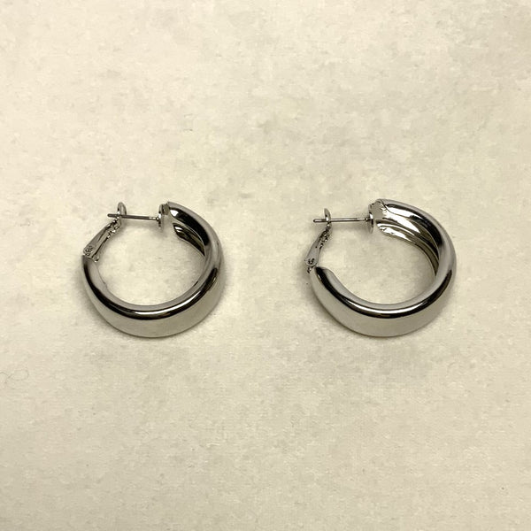 Thick Width Metal Hoop Earrings