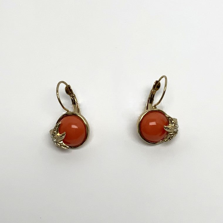 Lucite Bubble Earring with Rhinestone Starfish