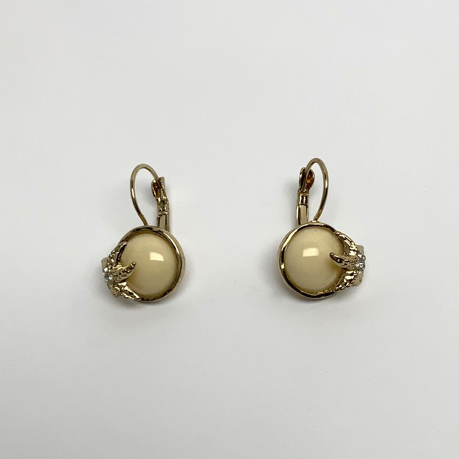 Lucite Bubble Earring with Rhinestone Starfish