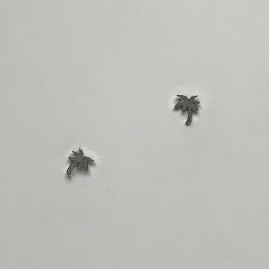 Small Metal Palm Tree Stud Earring