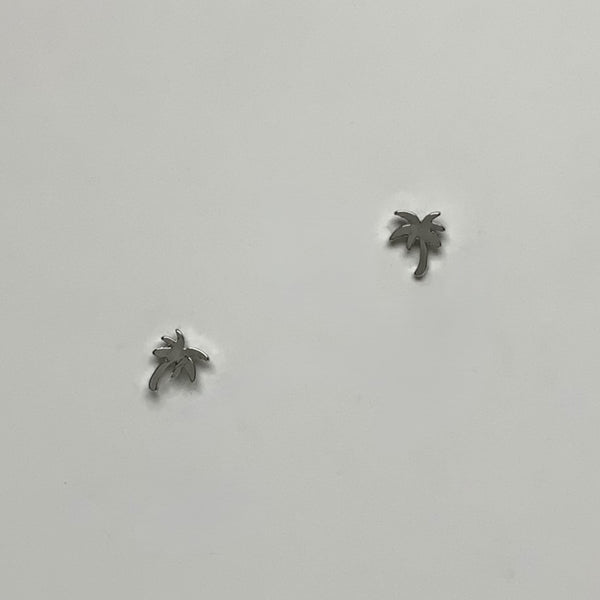 Small Metal Palm Tree Stud Earring