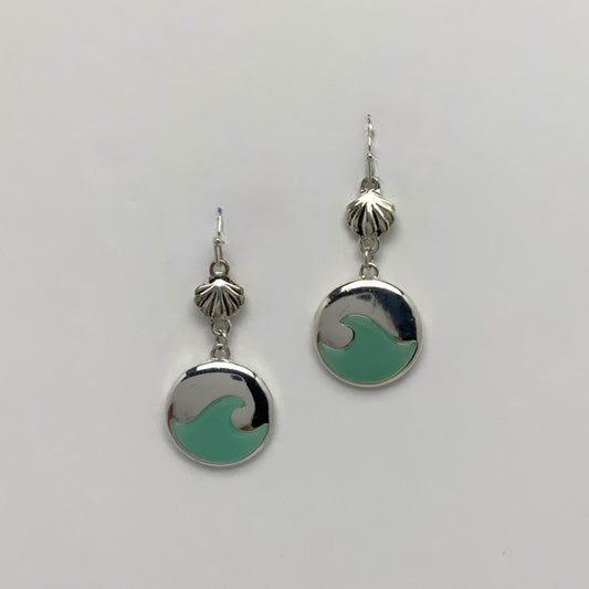 Shell and Wave Drop Earrings