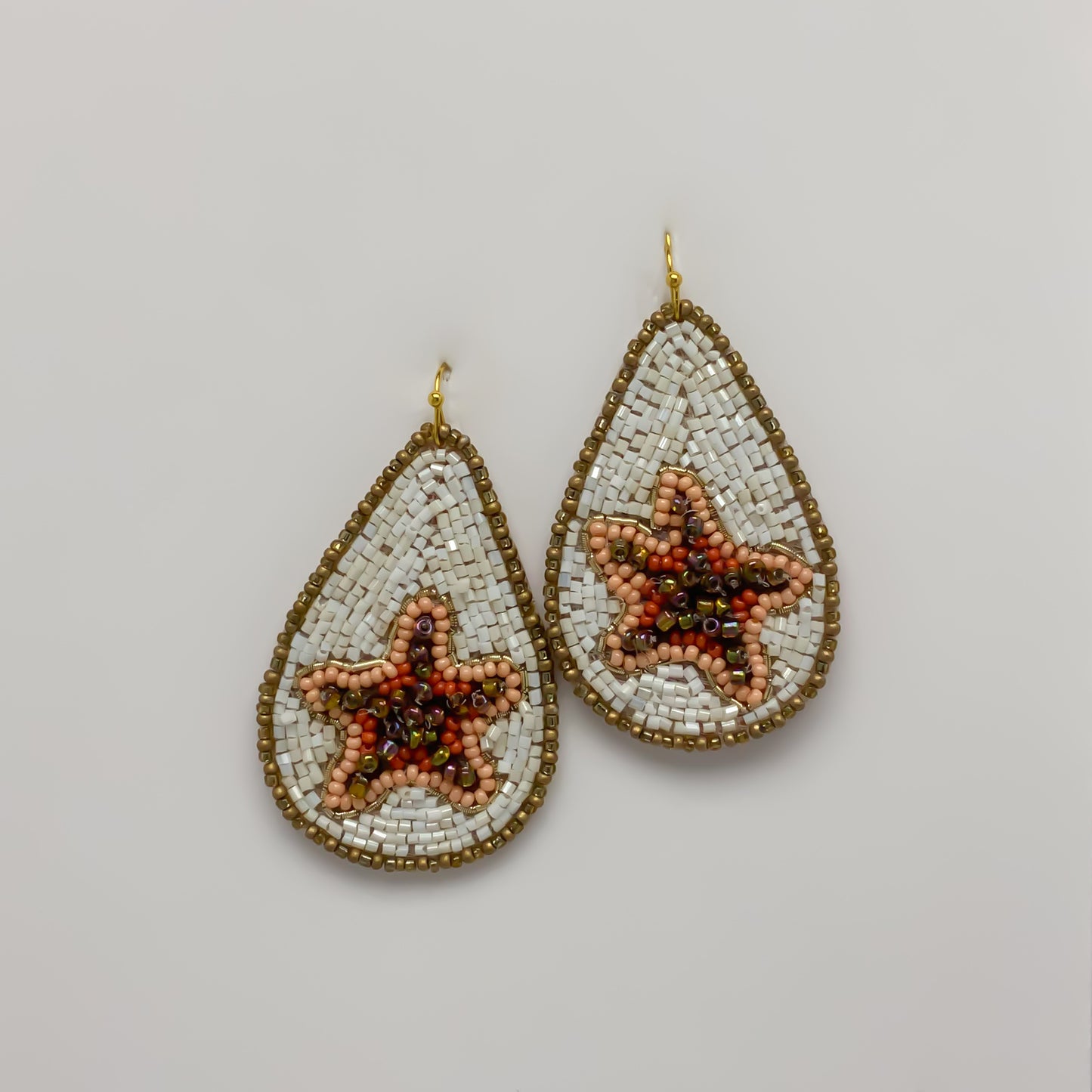 Seed Bead Starfish Earrings