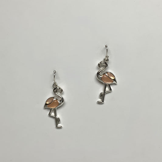 Sea Glass Look and Metal Flamingo Earring