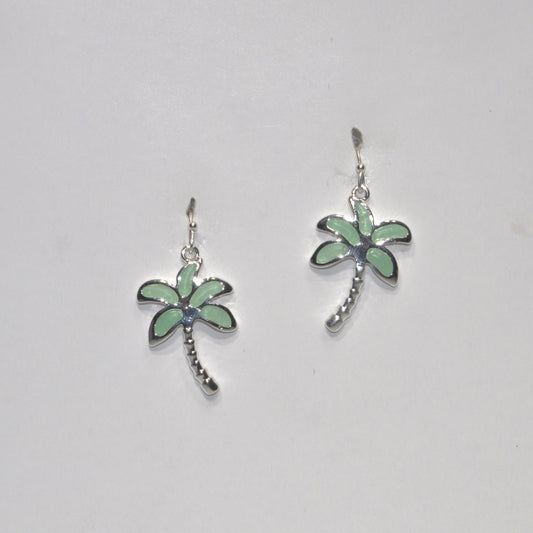 Sea Glass Palm Tree Earrings