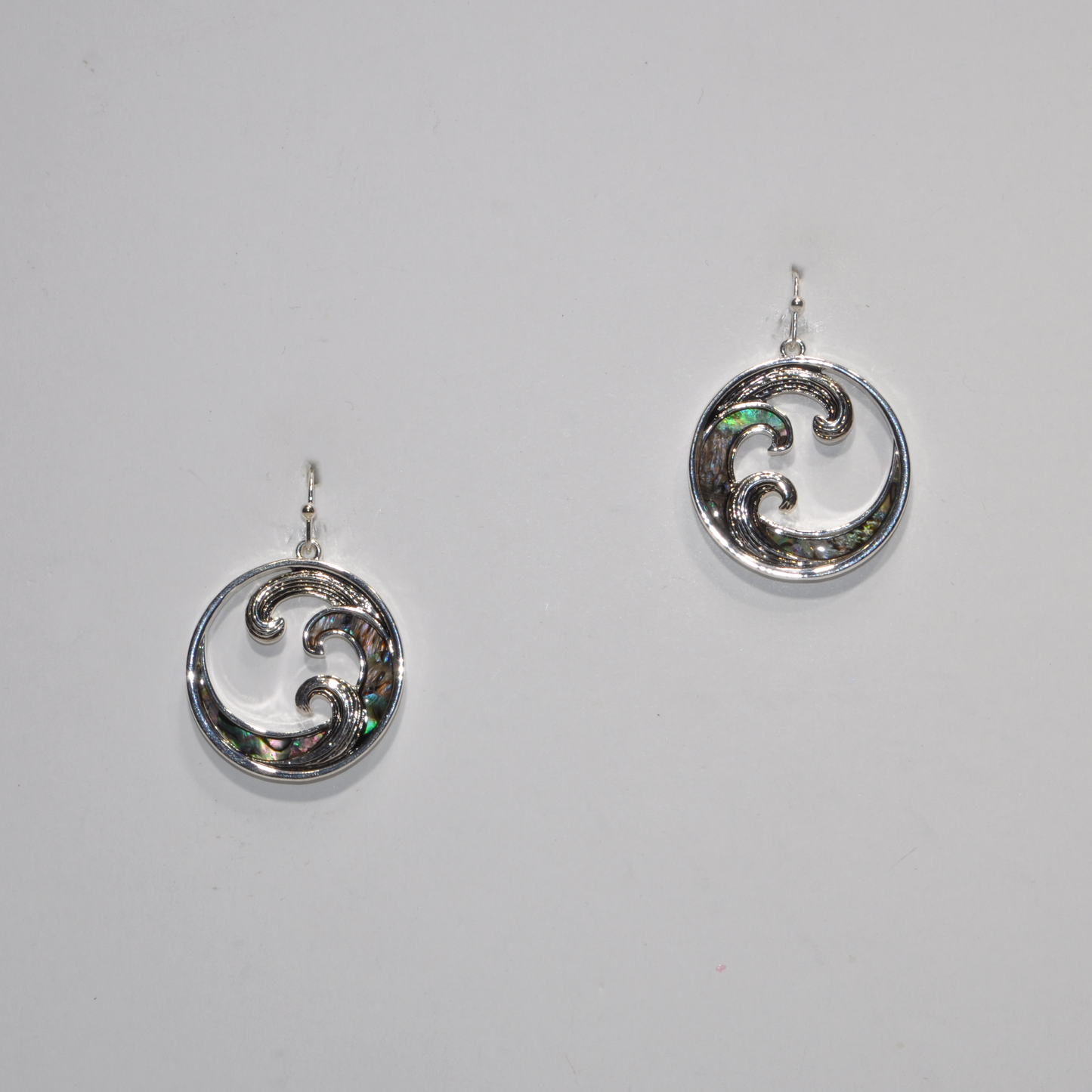 Abalone Wave Circle Earring