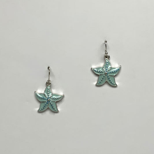 Small Enamel Starfish Dangle Earring