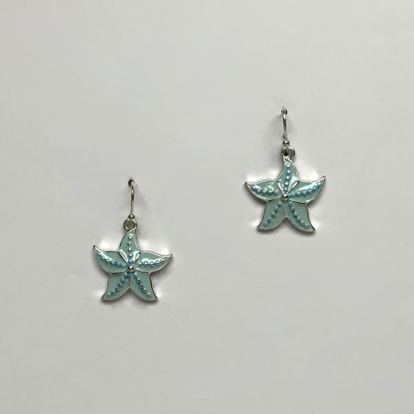 Small Enamel Starfish Dangle Earring