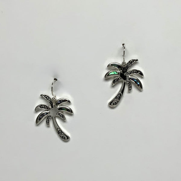Designer Look Shell and Metal Palm Tree Earring