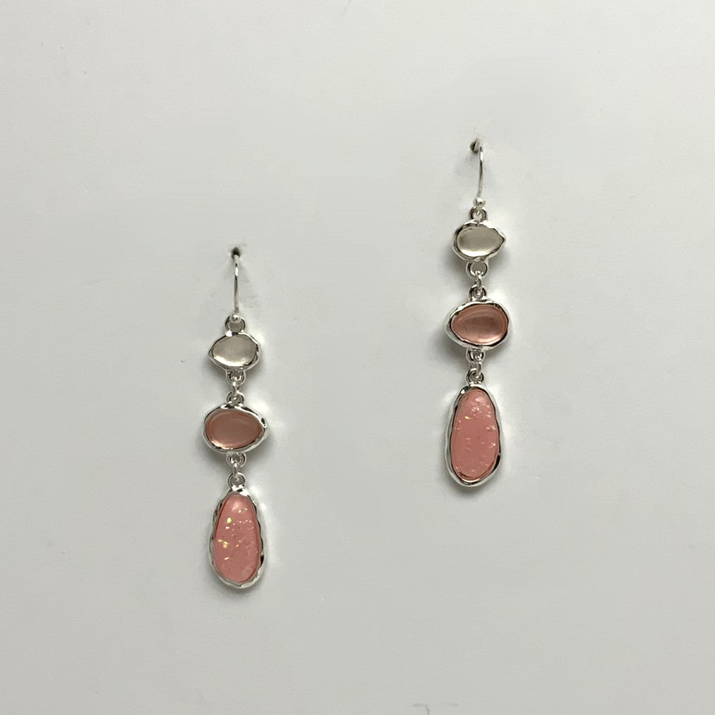 Triple Stone Drop Earrings