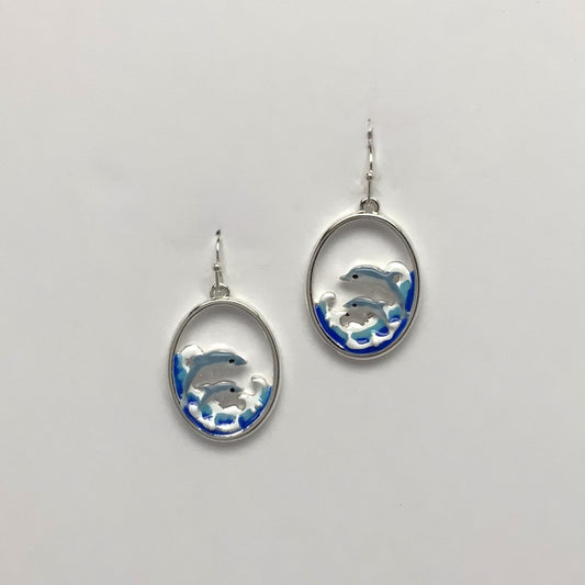 Dolphin and Waves Earrings