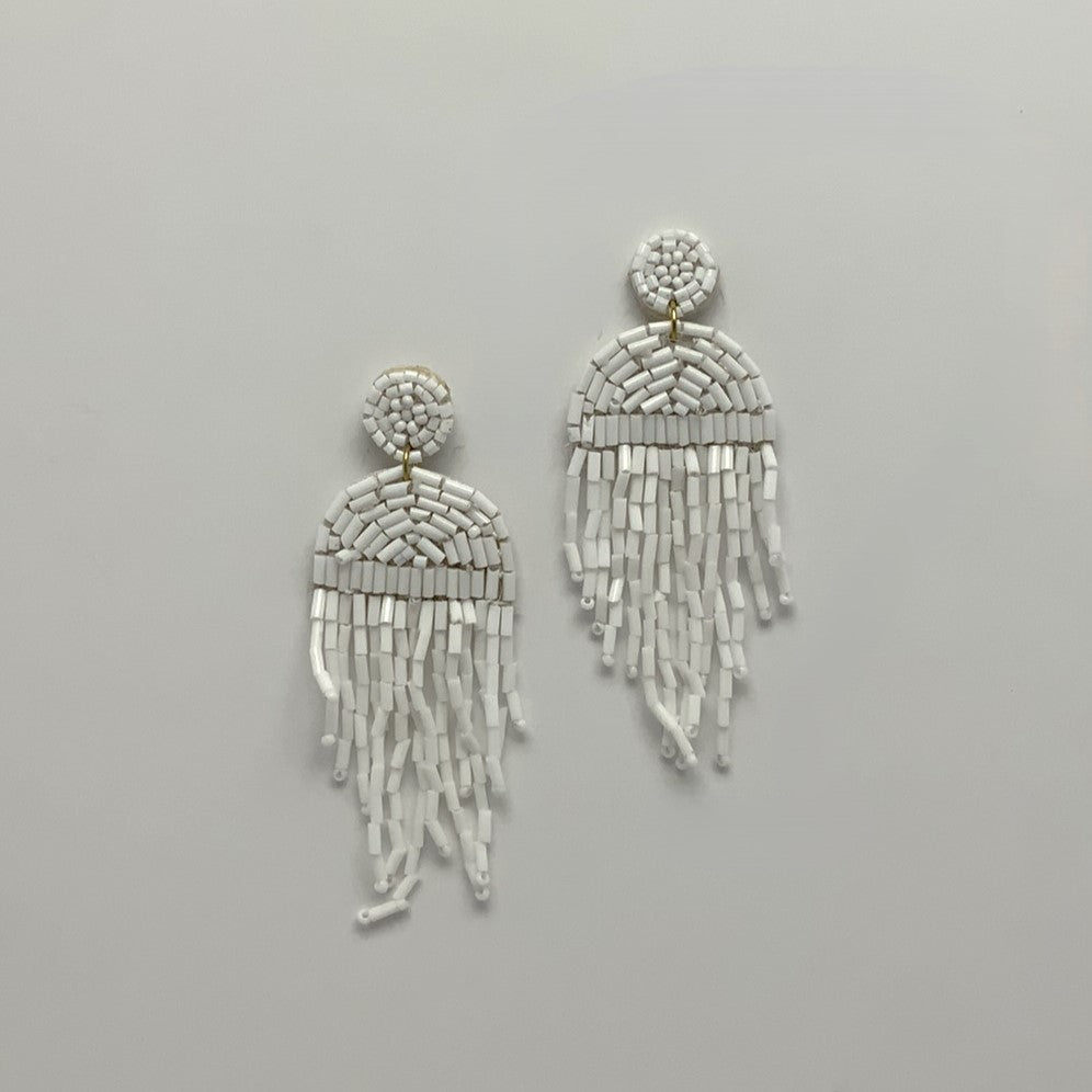 Tube Bead Tassel Earrings