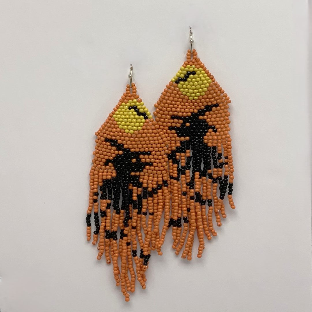 Seed Bead Witch Tassel Earrings