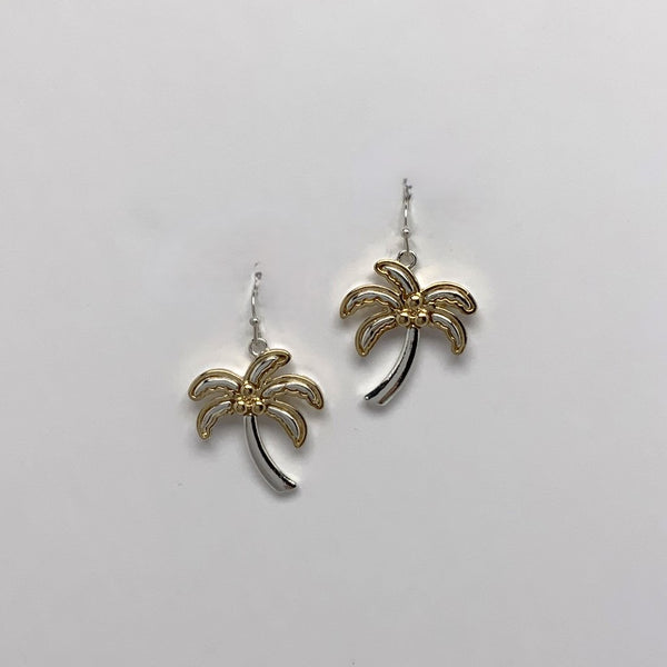 Palm Tree Drop Earrings