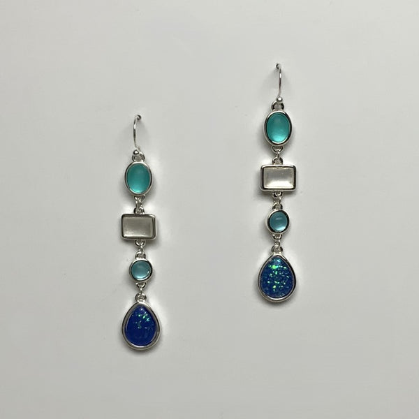 Four Tier Glassy Lucite Drop Earring