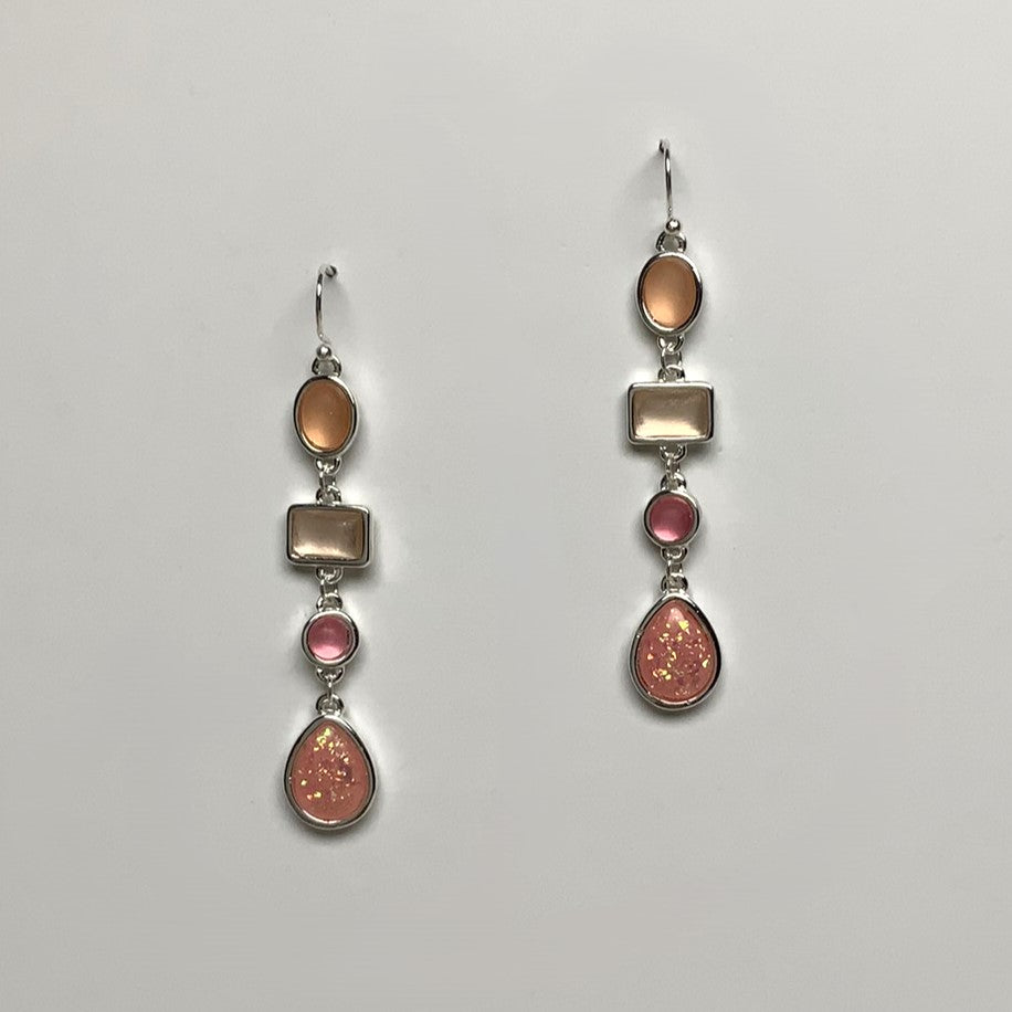 Four Tier Glassy Lucite Drop Earring