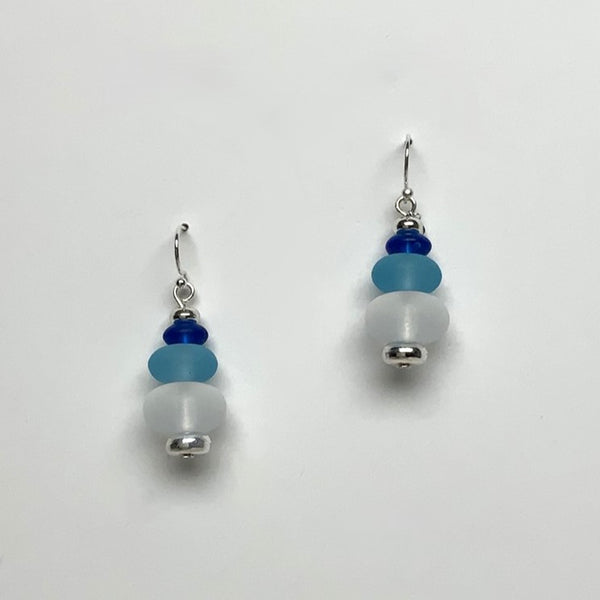 Three Tier Sea Glass Drop Earring