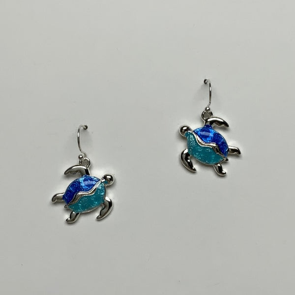 Glassy/Lucite Turtle Dangle Earring