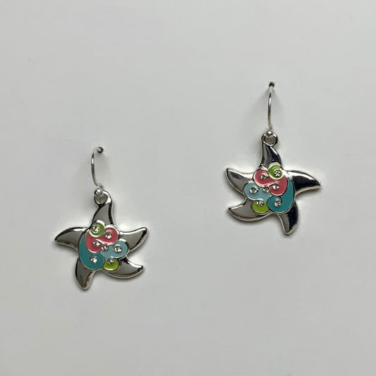 Enamel and Rhinestone Starfish Earring