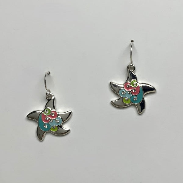 Enamel and Rhinestone Starfish Earring