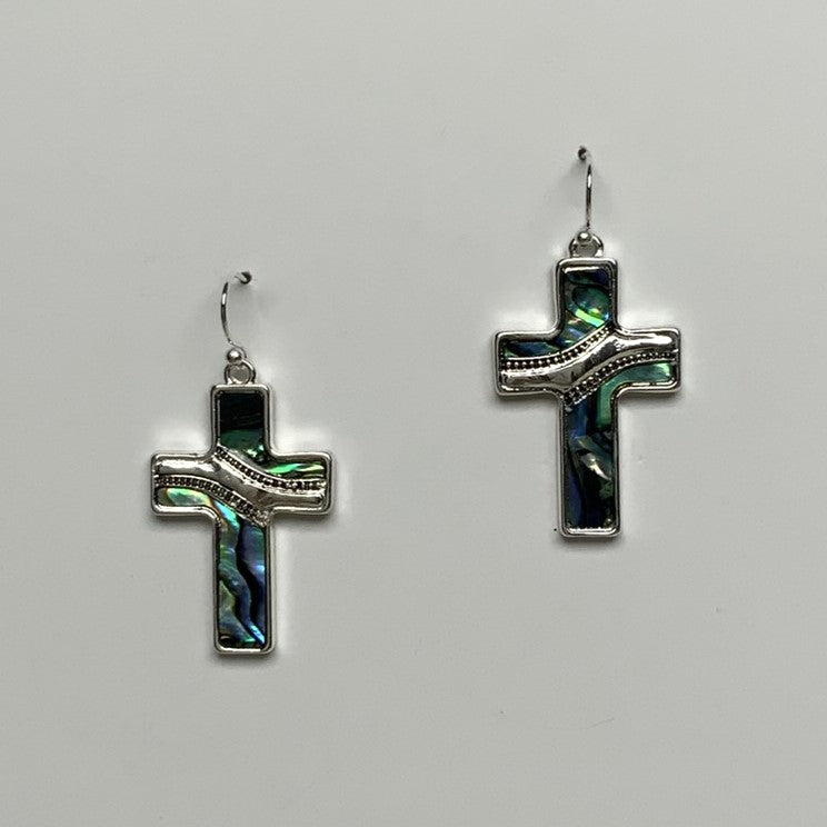 Shell Look Cross Earring