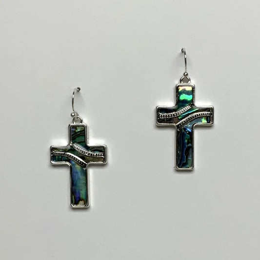 Shell Look Cross Earring