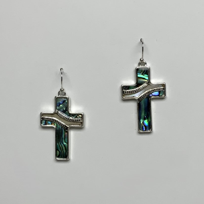 Shell Look Cross Earring