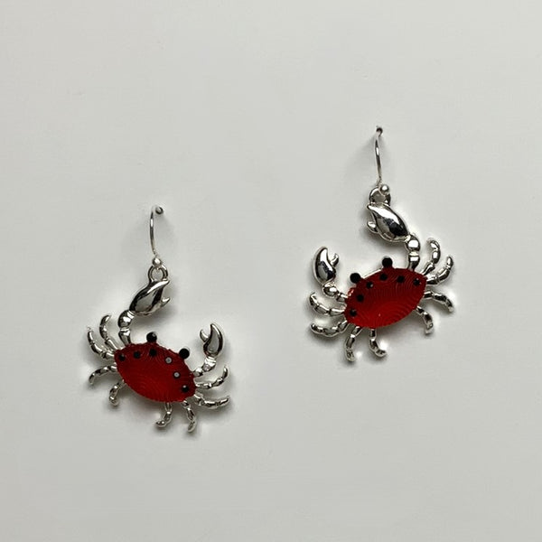 Metal and Resin Crab Earring