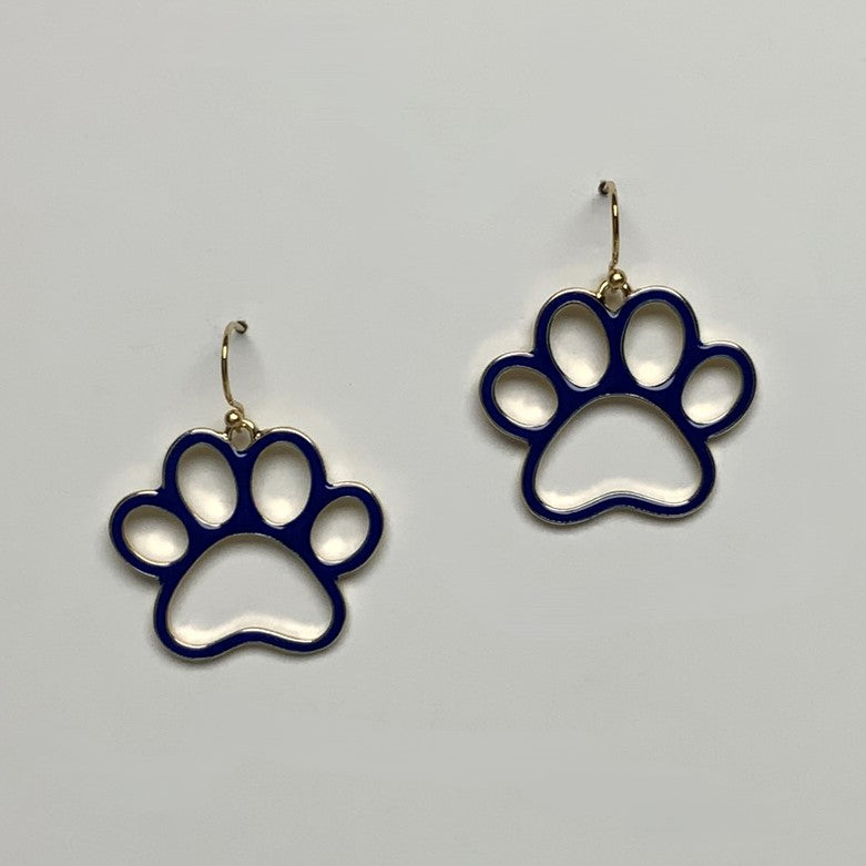 Enamel Coated Paw Print Earring