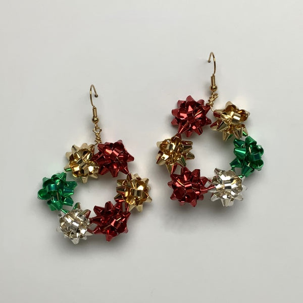 Christmas Bows Wreath Earring