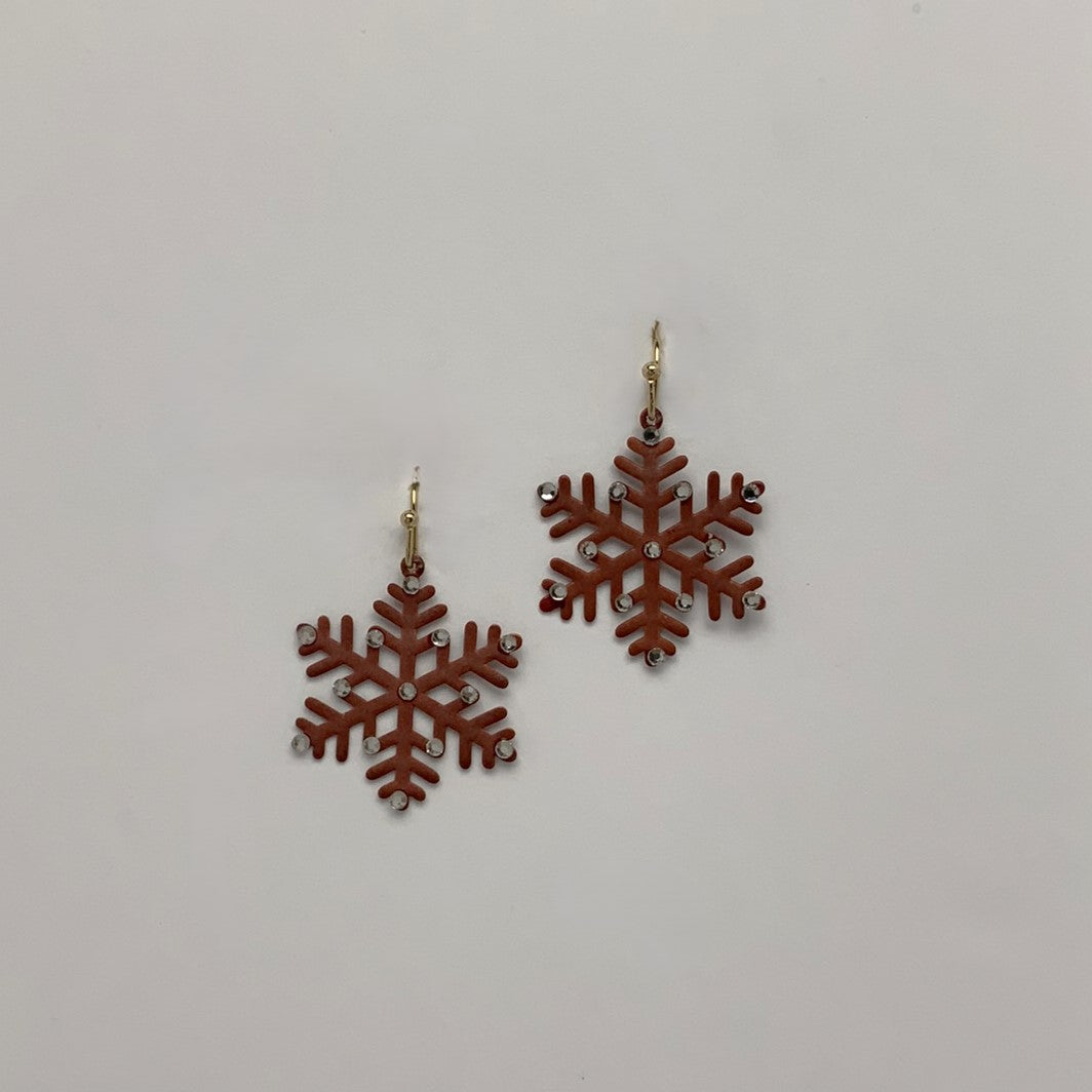 Crystal Snowflake Drop Earrings