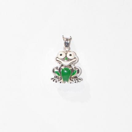 Enamel frog pendant