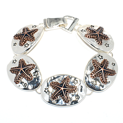 hammered enamel starfish bracelet