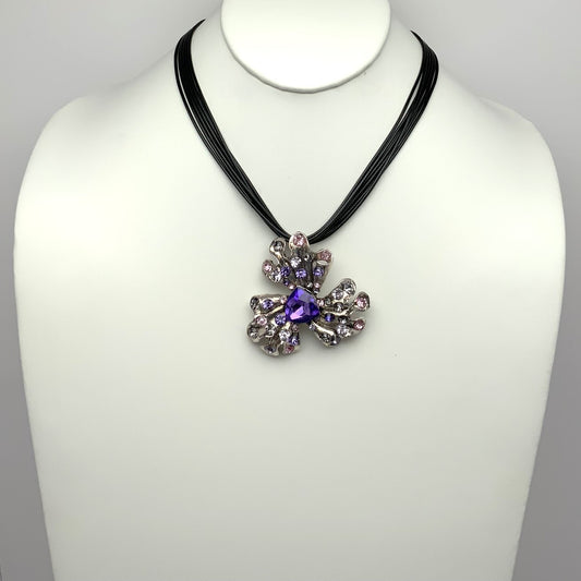 Crystal Floral Drop Necklace