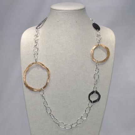 Textured Hoop Chain Necklace