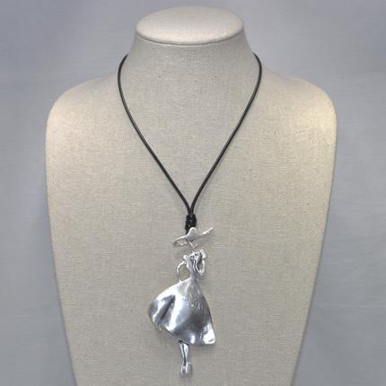 Brushed Metal Lady Necklace