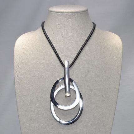 Double Hoop Necklace Drop Necklace