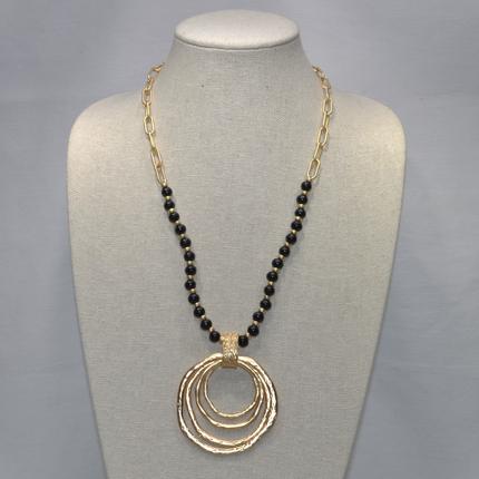 Necklace with Chains Beads and Rings