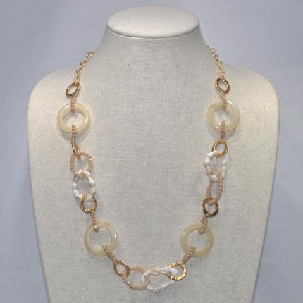 Conch Shell Lucite Rings Necklace