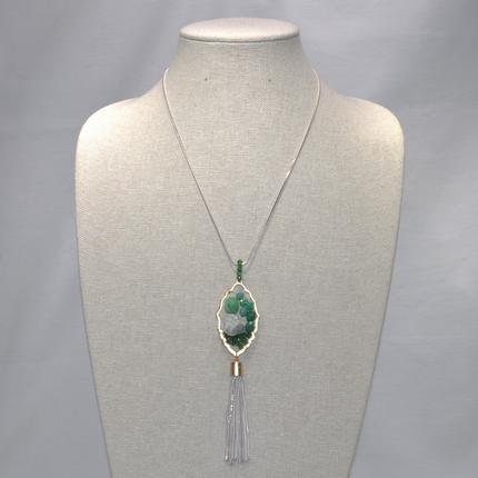 Thin Snake Chain with Rhinestones and Stone