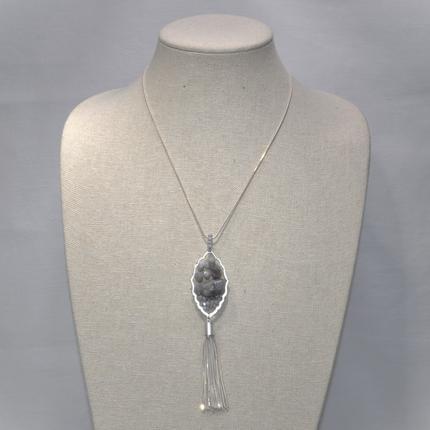 Thin Snake Chain with Rhinestones and Stone